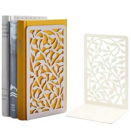 Produktbild: Buchstütze Weiß Bücherstütze Metall 1 Parr für Büro, Schule, Zuhause, Bookends for Shelves