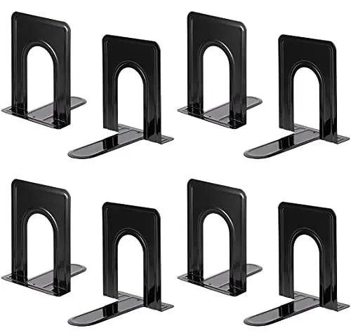 Produktbild: Buchstützen aus Metall, 4 Paar, Schwarz