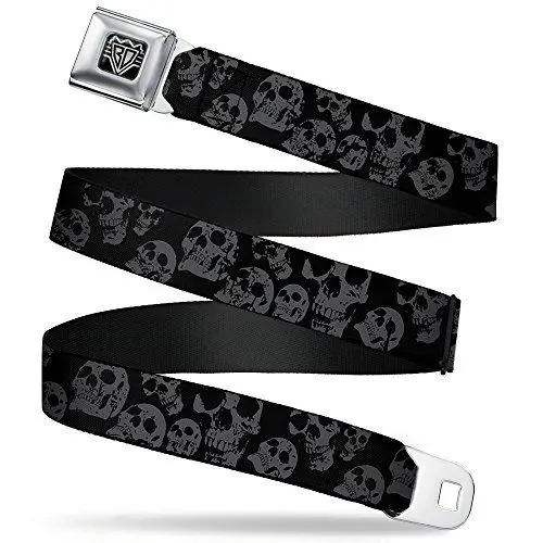 Produktbild: Buckle-Down Gürtel Sicherheitsgurt Totenköpfe XL Grtel, Mehrfarbig, 4 cm Breit-81/132 cm Länge