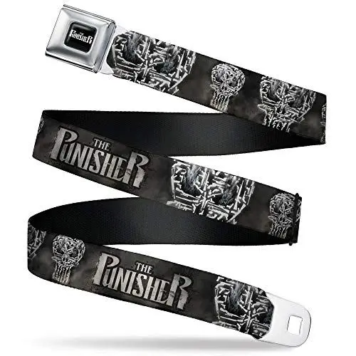 Produktbild: Buckle-Down Herren Seatbelt Belt The Punisher Regular Gürtel, Mehrfarbig, 1.5