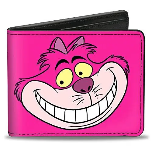 Produktbild: Buckle-Down Herren Cheshire Cat Face + Stripes Pinks Reisezubehr-Bi-Fold-Brieftasche, Mehrfarbig, Standard größe