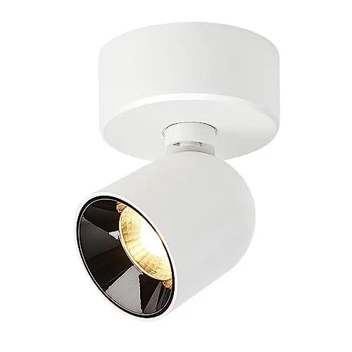 Produktbild: Budbuddy 12W LED Deckenspots 1-flammig schwenkbarer Deckenstrahler Aufbauleuchte Weiß Wandstrahler punktstraher EIN vielseitiges LED deckenaufbaustrahler für Wohnzimmer, Küche Flur und kommerzielle