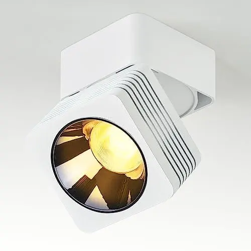 Produktbild: Budbuddy 12W LED Deckenstrahler Wandspots Deckenleuchte mit drehbarem Aluminiumlampenkorpus Spotleuchte Weiß Aufbauspot und Rund Deckenspots für Flur, Wohnzimmer Geschäfte Interieur 3000K