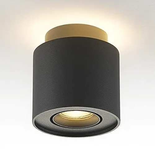 Produktbild: Budbuddy LED 6W+5W Doppelte Lichtquelle schwarze Deckenleuchte Spotleuchte Aufbaustrahler Hochwertige Deckenstrahler Deckenspots GU10 3000K(Inklusive 5W Birne)