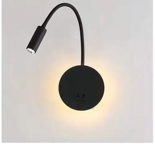 Produktbild: Budbuddy LED Leselampen Schwarz Leselicht mit Schalter Modern Bettleuchten Bettlampe Wandleuchte Innen Wandlampe Schwenkbar Flur Schlafzimmer Hotels Nachttischlampe 11W
