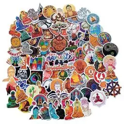 Produktbild: Buddha Aufkleber Buddhismus Klebeetiketten Stickers Buddhistischer Dekorative Aufkleber für Scrapbook Journal Bullet Laptops Kalender