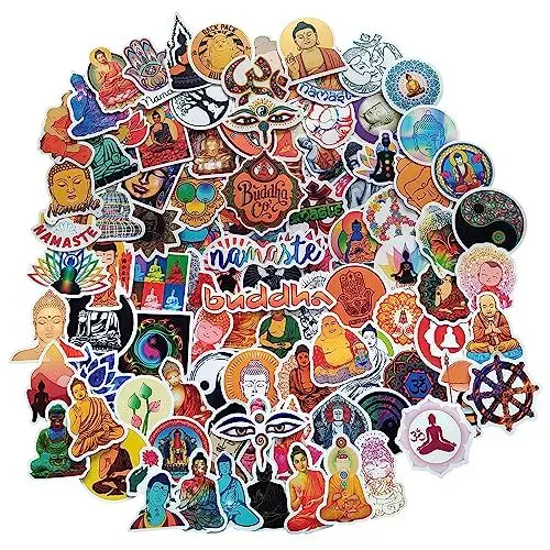 Produktbild: Buddha Aufkleber Buddhismus Klebeetiketten Stickers Buddhistischer Dekorative Aufkleber für Scrapbook Journal Bullet Laptops Kalender
