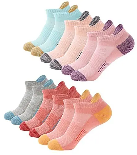 Produktbild: BUDERMMY Sneaker Socken Damen 6 Paar Füßlinge Baumwolle Sportsocken Atmungsaktives Kurz Socken Gepolsterte Laufsocken (as3, numeric_35, numeric_38, regular, multicolour)