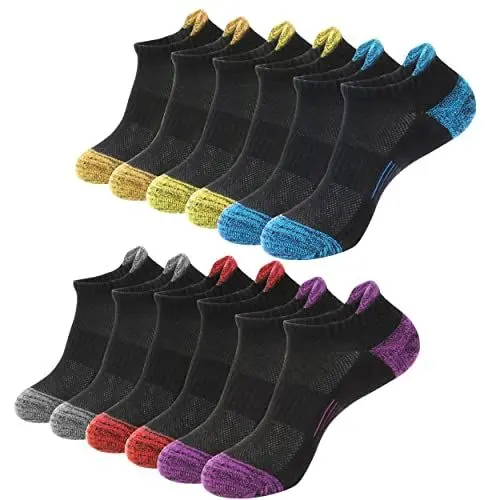 Produktbild: BUDERMMY Sneaker Socken Damen 6 Paar Füßlinge Baumwolle Sportsocken Atmungsaktives Kurz Socken Damen Gepolsterte Laufsocken (as3, numeric, numeric_39, numeric_42, regular, regular, schwarz)