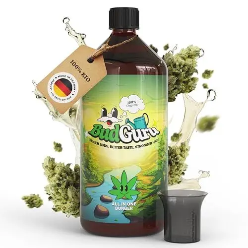 Produktbild: BudGuru Dünger für Pflanzenwachstum Indoor & Outdoor (1l Flasche) | Chemikalienbeständiger Portionierer mit präziser Skala | Dosierhilfe für einfaches Abfüllen