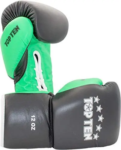 Produktbild: Budoland Unisex – Erwachsene 20182-9510 Boxhandschuhe, Schwarz-Grün, 10 oz