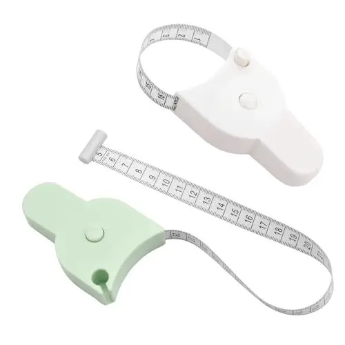 Produktbild: BUDPSI Schneider Maßband 2 Stück Doppelseitige Waage Messband 150 cm Körperumfangmaßband mit Rückprallknopf für Messen von Länge, Taille und Beinumfang