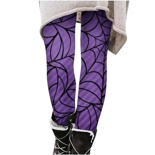Produktbild: Büro Bedarf Set Modische und Bequeme Slim-Fit-Halloween-Bedruckte Freizeithosen und Leggings für Damen Camouflage Kleidung Damen (Purple, S)