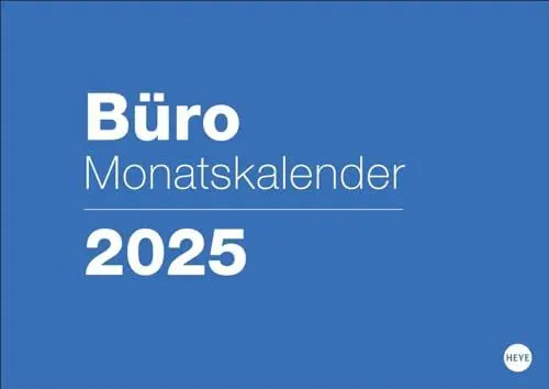Produktbild: Büro Monatsplaner 2025: Praktischer Wandplaner mit großer Monatsübersicht. Wandkalender DIN A4. Büro-Kalender mit Notizfeld und Schulferien. (Bürokalender Heye)
