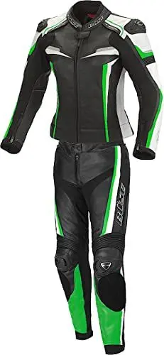 Produktbild: Büse Mille 2-Teiler Damen Motorrad Lederkombi, schwarz/grün, 40