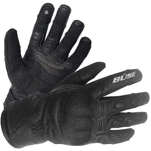 Produktbild: Büse Rocca Motorradhandschuhe Schwarz Ziegenleder perforiert Herren 9