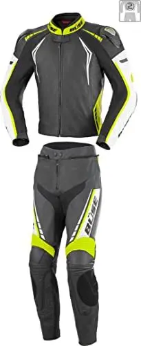 Produktbild: Büse Silverstone Pro 2-Teiler Damen Motorrad Lederkombi, schwarz/weiß/gelb, 36