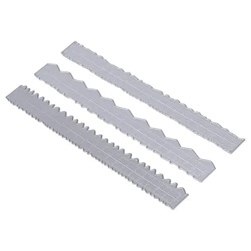 Produktbild: Dioche lineal wellenlinie, 3pcs Lineal mit unregelmäßigen Kanten, DIY-Herstellung, Prägung aus Kohlenstoffstahl, attraktives dekoratives leichtes Werkzeug zur Kartenherstellung