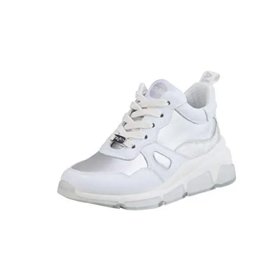 Produktbild: Buffalo Damen Low-Top Sneaker Batter Soft, Damen Halbschuhe,Freizeitschuhe,keil,Sneaker,Wedge,Keilabsatz,Heel,Weiß (White Silver),38 EU / 5 UK