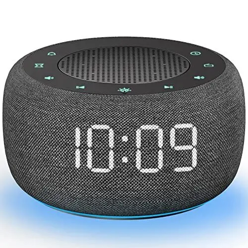 Produktbild: Buffbee Digitaler Radiowecker für das Schlafzimmer - 7-farbiges Nachtlicht, High-Fidelity-Klangqualität mit nach oben gerichtetem Lautsprecher, 4 Wecktöne, Full Range Display Dimmer für den Nachttisch