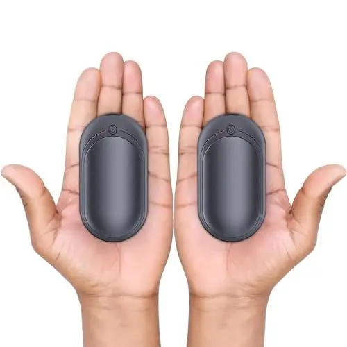 Produktbild: BUG HULL Handwärmer Wiederaufladbar 2 Pack, Handwärmer Elektrisch mit 3 Heizmodi, 16 Stunden Wärme Tragbare Taschenwärmer, Handwärmer Wiederverwendbar für Outdoor Sport, Golf, Camping(Grau)