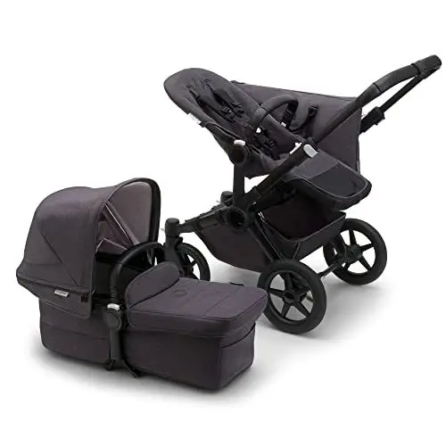 Produktbild: Bugaboo Donkey 5 Mono Kinderwagen, Mineral Collection, umbaubar zum Doppel- oder Zwillingskinderwagen, verbessertes Design, wendbarer Sitz, Ein-Hand-Lenkung und extra viel Stauraum, Washed Black