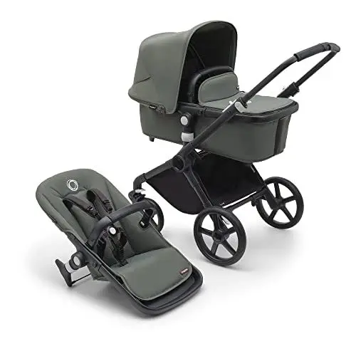 Produktbild: Bugaboo Fox Cub Kinderwagen für jedes Gelände, leichter und stabiler Kinderwagen, strapazierfähiges Design und extragroßes Sonnendach, einteilig und selbststehend faltbar, Forest Green