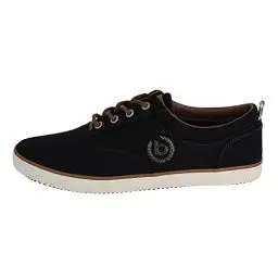 Produktbild: bugatti Canvas Sneaker aus Baumwolle, Low-Top-Leinenschuh mit robuster Gummisohle, Blau, 40 EU