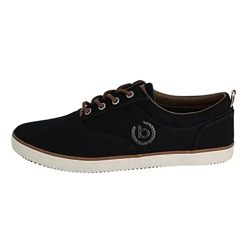 Produktbild: bugatti Canvas Sneaker aus Baumwolle, Low-Top-Leinenschuh mit robuster Gummisohle, Blau, 40 EU