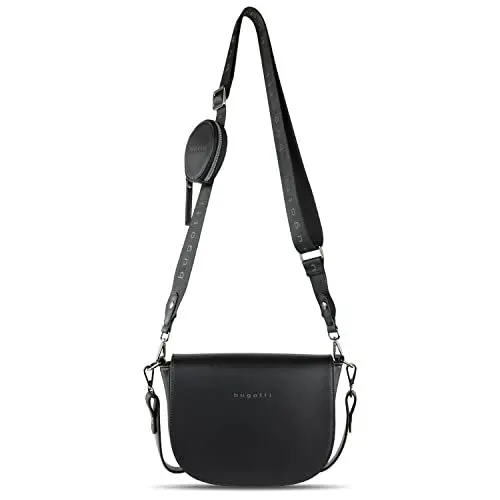 Produktbild: bugatti Almata Schultertasche für Damen, edle Umhängetasche aus Kunstleder in schwarz