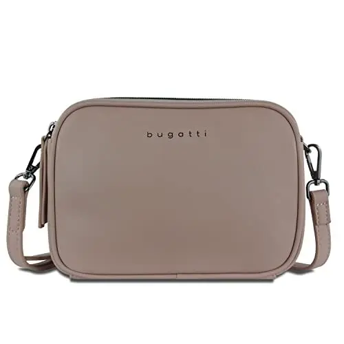 Produktbild: bugatti Almata kleine Schultertasche Damen, Umhängetasche aus hochwertigem Kunstleder, sand