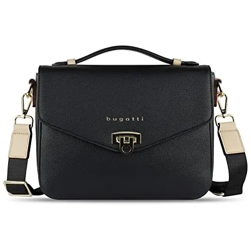 Produktbild: Bugatti Ella Classic Bag für Damen, Umhängetasche aus Kunstleder, Henkeltasche, schwarz