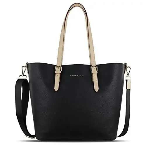 Produktbild: Bugatti Ella großer Shopper bag-in-bag für Frauen, Damen-Handtasche Kunstleder, schwarz