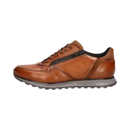 Produktbild: bugatti Herren Low-Top Sneaker, Männer Halbschuhe, Wechselfußbett,Sportschuhe,Freizeitschuhe,Turnschuhe,Laufschuhe,Cognac (6300),43 EU / 8.5 UK