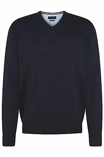 Produktbild: bugatti Herren Pullover Regular Fit V-Neck Premium Cotton Basic Baumwolle V-Ausschnitt