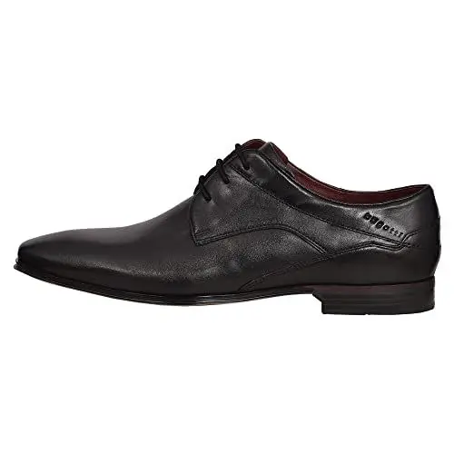 Produktbild: bugatti Herren Business Halbschuh aus Hochwertigem Leder, Derby mit Eleganter Liniengestaltung, Schwarz, 42 EU