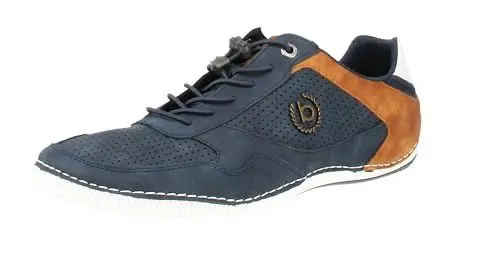 Produktbild: bugatti Herren Casual Sneaker mit Flexibler Sohle, Schnürschuh mit Memory Foam, Elastische Schnürsenkel, Dunkelblau, 42 EU