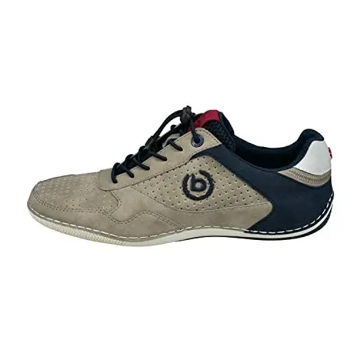 Produktbild: bugatti Herren Casual Sneaker mit Flexibler Sohle, Schnürschuh mit Memory Foam, Elastische Schnürsenkel, Taupe, 40 EU
