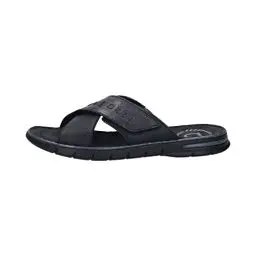 Produktbild: bugatti Herren Sommer Pantoletten aus Leder und Textil, Schwarz, 44 EU