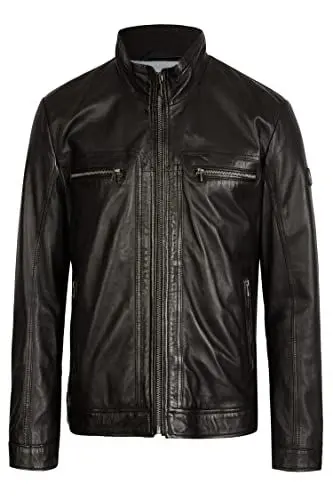 Produktbild: Bugatti Herren Zeitlose Lederjacke BUMATTI mit Stehkragen