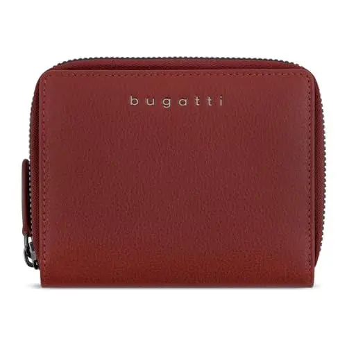 Produktbild: bugatti Mira kleine Damenbörse mit RV aus echtem Leder, Geldbörse mit RFID-Schutz, rot