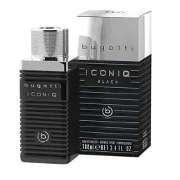 Produktbild: bugatti Parfüm Herren Iconiq Black 100ml I holzig-ambriert-scharfes Männer Parfüm mit komplexen Noten aus Kardamom, Sandelholz, Lavendel & Amber I markant dunkles Eau de Toilette Herren Parfüm