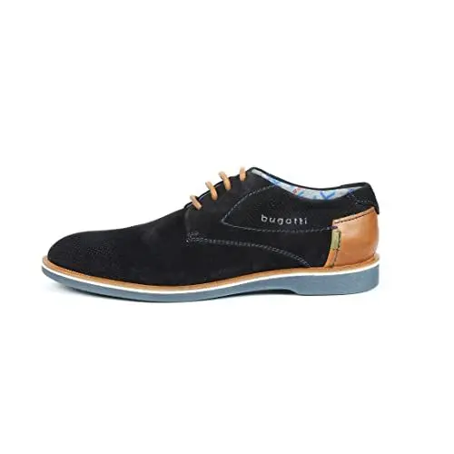 Produktbild: bugatti Modischer Suede Halbschuh Lace-up aus Obermaterial echt Nubuk und Glattleder, Dark Blue, 42 EU