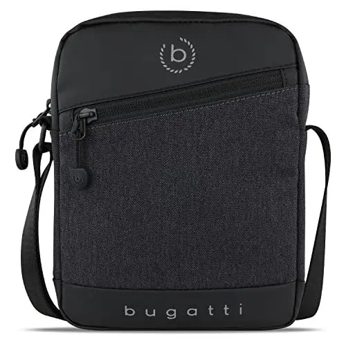 Produktbild: bugatti Universum Umhängetasche für Herren, kleine schwarze Schultertasche, Mini Messenger Bag