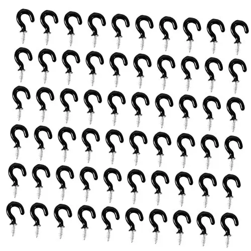 Produktbild: BUGUUYO 100St Schafauge Nagelhaken Aufhängehaken hebehaken coat hangers kleider hoflampe Kleiderbügel für Schmuckdisplays Einschraubhaken Eisen plus Kunststoff Black Wiederverwendbar