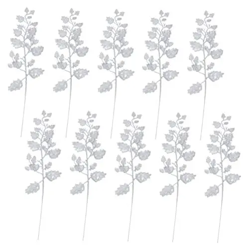 Produktbild: BUGUUYO 10er-Pack Glitzernde Weihnachtsblatt-Ornamente Realistisches Pe-kunstblatt Für Heim- Und Baumdekoration