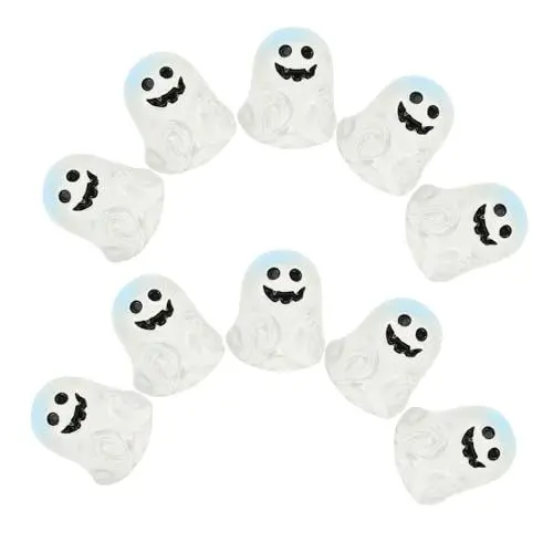 Produktbild: BUGUUYO Halloween Decor 10pcs Miniatur Geist Halloween Ornament Harz Charme Layout Requisiten