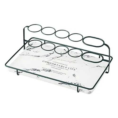 Produktbild: BUGUUYO 1Stk Lagerregal Storage Shelves Storage Shelf Zahnbürsten-Organizer für das Badezimmer elektrischer zahnbürstenhalter Toilettenbedarf Badezimmer-Aufbewahrungsständer Metall Green