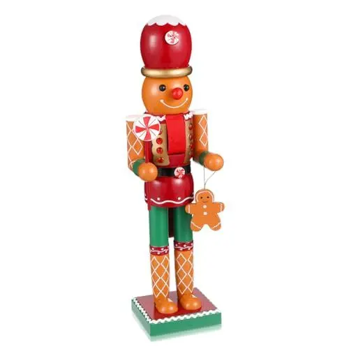 Produktbild: BUGUUYO 35cm Weihnachten Lebkuchen Mann Decor Weihnachten Lebkuchen Nussknacker Für Home Verzierung