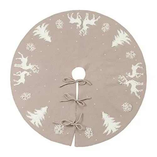 Produktbild: BUGUUYO 1stk Weihnachtsbaumrock Dekoration Weihnachtsbaum Kunstpelz Weihnachtsbaum Basis Kragen Urlaub Baumschmuck Weihnachtsbaum Teppich Weihnachtsbaum Abdeckung Jute-teppiche Beige